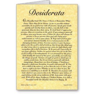 DESIDERATA PoemMax EhrmannParchment Collection Greeting Cards