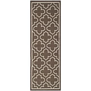 Safavieh Hand woven Moroccan Dhurrie Brown Wool Rug (2'6 x 7') Safavieh Runner Rugs