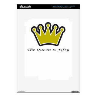 50th birthday gift, The queen is fifty crown.png Skin For iPad 3