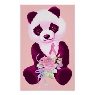 Breast Cancer Panda Bear Posters