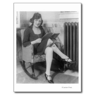 Woman with Gun in Her Garter Postcards