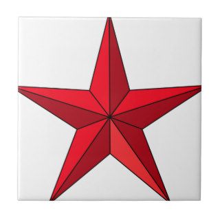 Red Nautical Star Ceramic Tile