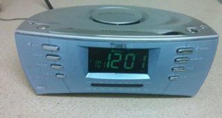 Timex Corporation Timex Corp. Timex T439s /cd Line in Dual Alarm Clock Radio   am540 1700khz, Fm88 108mhz   ac120v 60hz 6 W   clock Backup Dc 4.5v "Aa" X 3   timex Model#t439s   with Multi directional Sound Chamber (Silver Color/light Blue