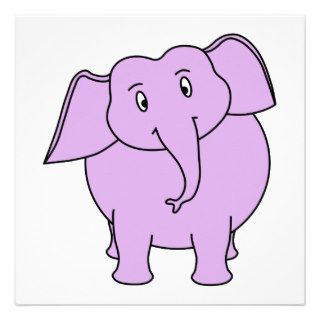 Purple Elephant. Cartoon Custom Announcement