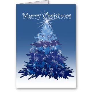 Merry Christmas Tree Blue Card