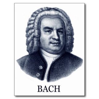 Johann Sebastian Bach, blue Post Card