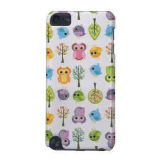 Trendy Girly Pink Blue Cute Owl Floral Pattern iPod Touch (5th Generation) Case