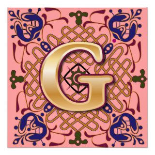 Celtic Design Letter G Personalized Invitation