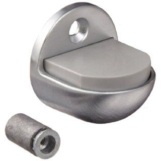 Rockwood 441H.26D Brass Floor Mount Cast Universal Dome Stop, #12 X 1 1/4" FH WS Fastener with Plastic Anchor and 12 24 x 1" FH MS Fastener with Lead Anchor, 1 7/8" Base Diameter x 7/32" Base Length, Satin Chrome Plated Finish Industri