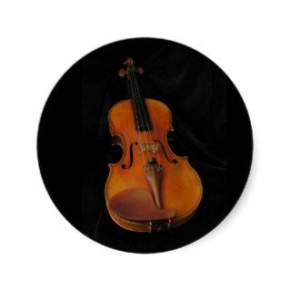 Violin Round Stickers