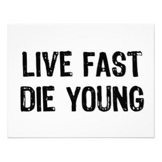 Live Fast, Die Young Personalized Announcement