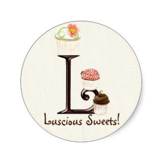 Letter L Monogram Cupcake Logo Business Stickers