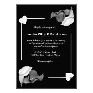 Black & White Calla Lily Wedding Invitation