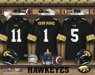 Personalized Iowa Hawkeyes Football Locker Room Print  Sports & Outdoors