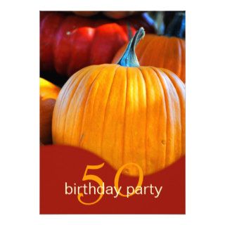 One Beautiful Pumpkin  Birthday Party Invitations