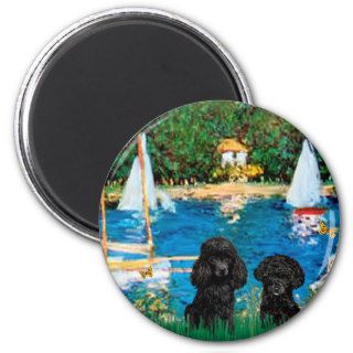 Poodle Pair (black)   Sailboats Refrigerator Magnet