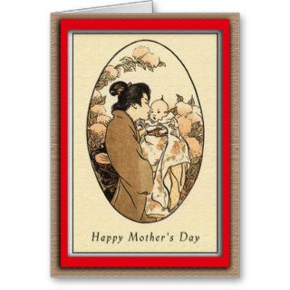 Japanese Vintage Mother's Day Greeting Cards