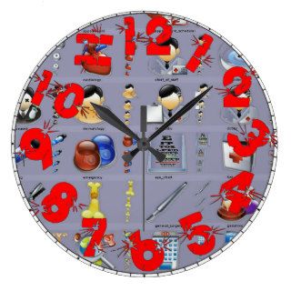 Medical Icons and Symbols Wall Clock