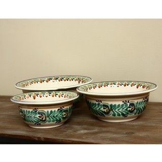 Exotic Leaf Serving Bowl (Set of 3) (Mexico) Bowls