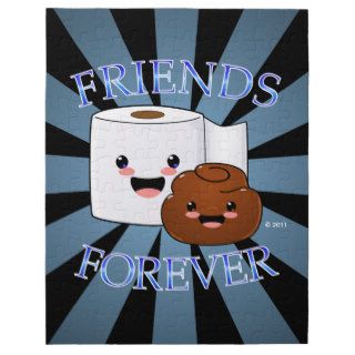 Poo and Toilet Paper Friends Forever Jigsaw Puzzles