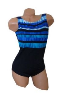 Beach Native Swimwear Blue Bayou High Neck Tank Swimsuit w/ Tummy Control (Size 8)