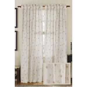 Fine Living Rhythm Linen and Cotton Ivory Rod Pocket Curtain 117
