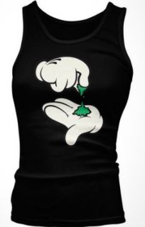 Cartoon Hands Weed Junior's Tank Top, Funny Weed Smoking White Gloves Cartoon Mickey Hands Pinching Pot Design Boy Beater Novelty T Shirts Clothing