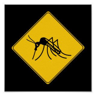 Road Sign Mosquito Posters
