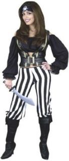 Adult Pirate Queen Costume Size Women's Large 11 13 Color black and white stripes Clothing