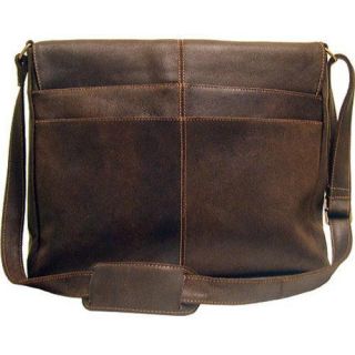 LeDonne DS 700 Distressed Leather Chocolate LeDonne Leather Messenger Bags