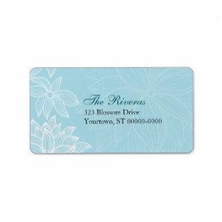 Contoured Bloom Sapphire Wedding Address Label