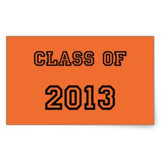 Class of 2013 Tangerine Orange Senior Graduation Rectangle Stickers