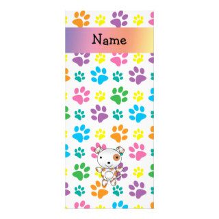 Personalized name dog rainbow paws full color rack card