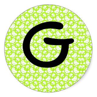 KRW Cool Lime Circle Letter G 3 Inch Sticker