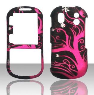 2D HotPink Tree Samsung Intensity II 2 U460 Verizon Case Cover Hard Phone Case Snap on Cover Rubberized Touch Faceplates Cell Phones & Accessories