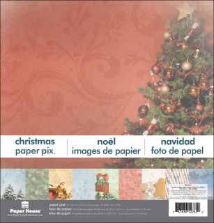 Paper House Double Sided Paper Pad 12"X12" 24 Sheets Christmas Paper House Paper Packs