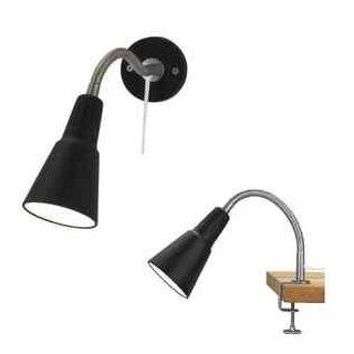 Ikea KVART Wall/clamp spotlight, black color   Table Lamps  