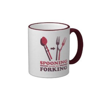 Spooning Leads to Forking Love Romance Coffee Mugs