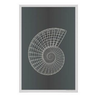 Wireframe Nautilus Posters