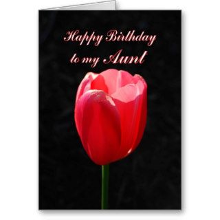 Red Tulip Happy Birthday Aunt Cards