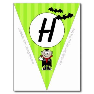Fun Halloween Bunting Flag Post Cards