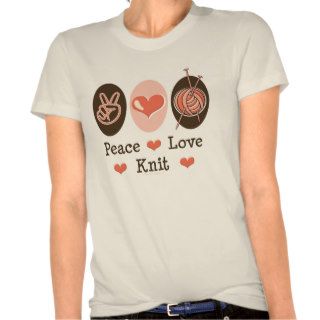 Peace Love Knit Knitting T shirt