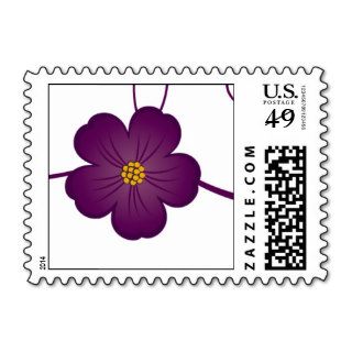 Five Petal Purple Flower Postage