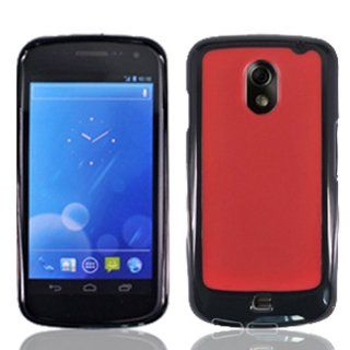 Hybrid TPU Skin Cover for Samsung GALAXY Nexus SCH i515, Black/Red Cell Phones & Accessories