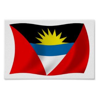 Antigua and Barbuda Flag Poster Print
