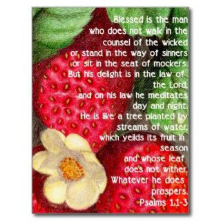 Bible verse and strawberry postcards