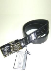 Prada Belts Black Stamp Crocodile Leather KP4322   LIMITED (Size 95) at  Mens Clothing store