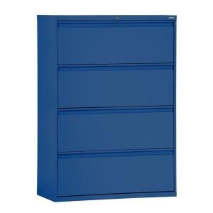 800 Series 42 in. W 4 Drawer Full Pull Lateral File Cabinet in Blue LF8F424 06
