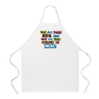 Attitude Apron Calling Me Mom Apron, Natural, One Size Fits Most   Kitchen Aprons