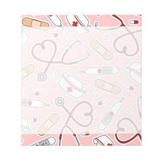 Nurse Love Print Pink Background Memo Note Pads